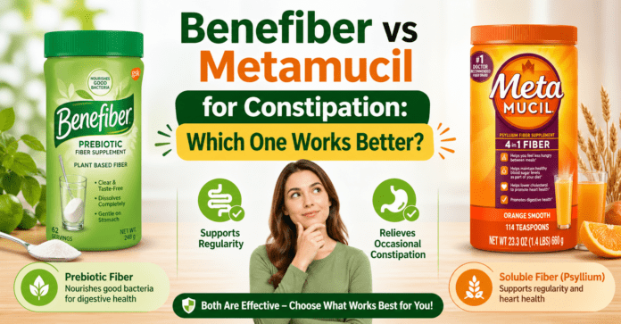 Benefiber vs Metamucil for Constipation Benefiber vs Metamucil for Constipation