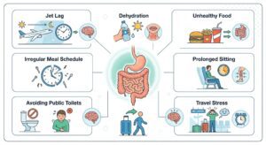 why travel causes constipation