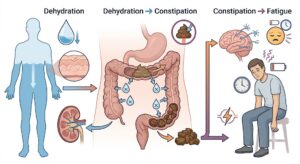 Dehydration Causes Constipation and Fatigue