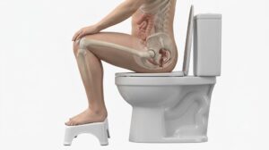 Proper toilet posture for constipation relief