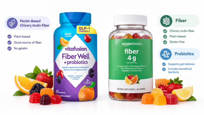 Amazon Basics Fiber Gummies vs Vitafusion